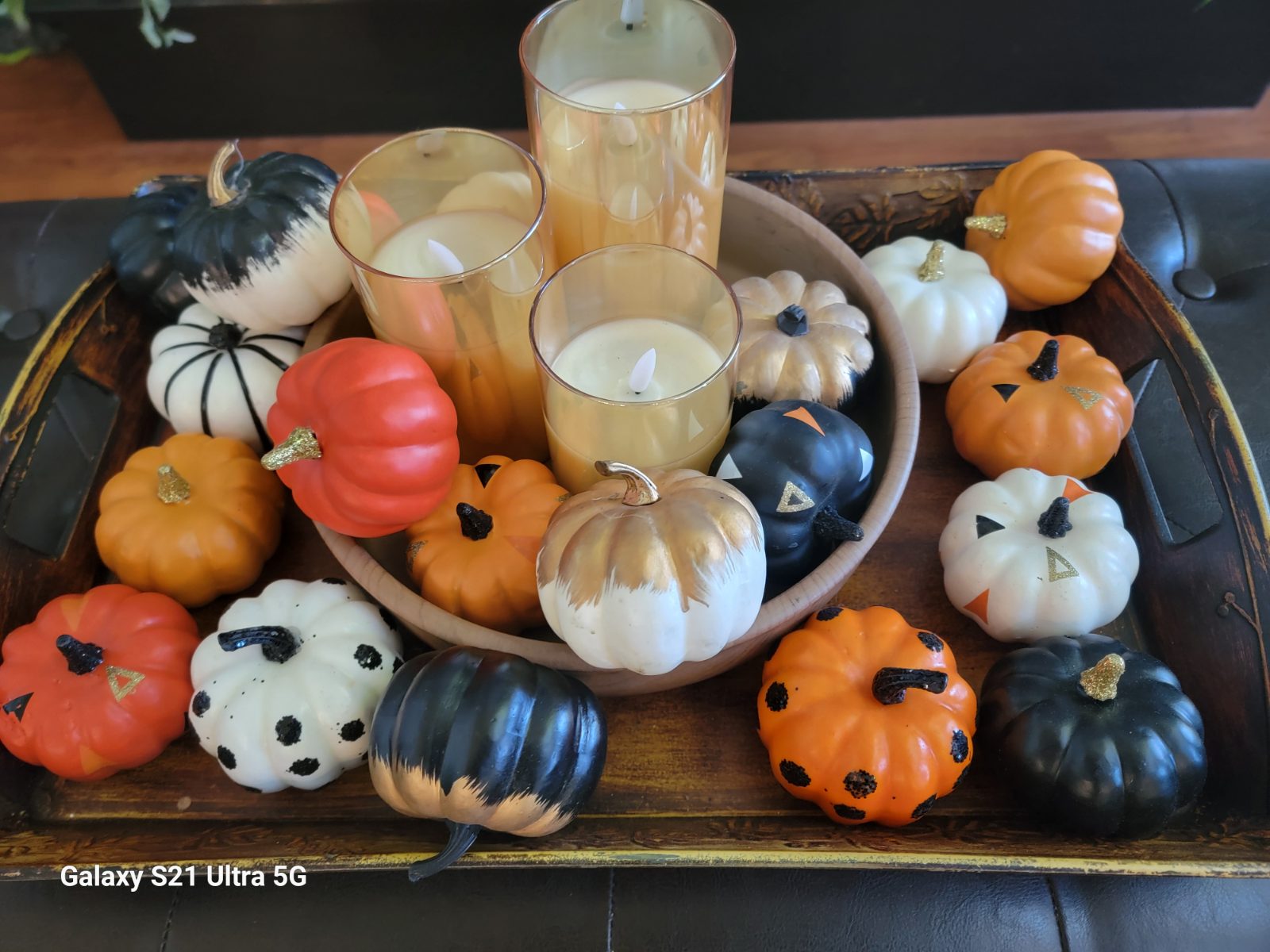 A charming collection of festive pumpkins brings cozy autumn vibes home.