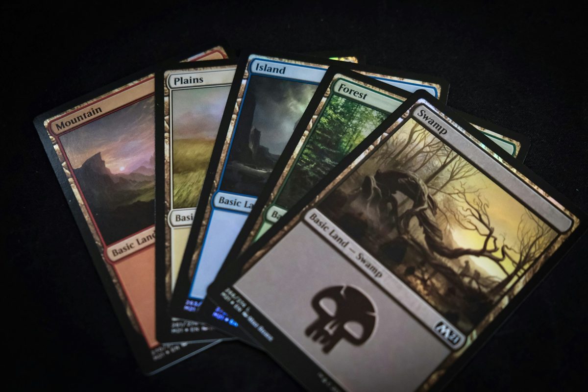 A fan of Magic: The Gathering basic land cards