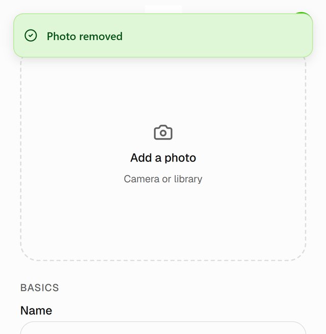 Add a photo, camera or library