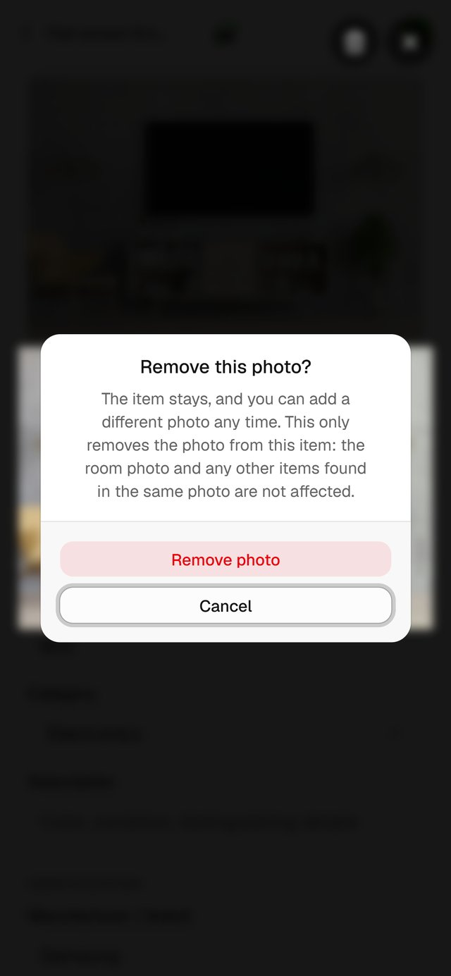 Remove this photo? Remove photo or Cancel
