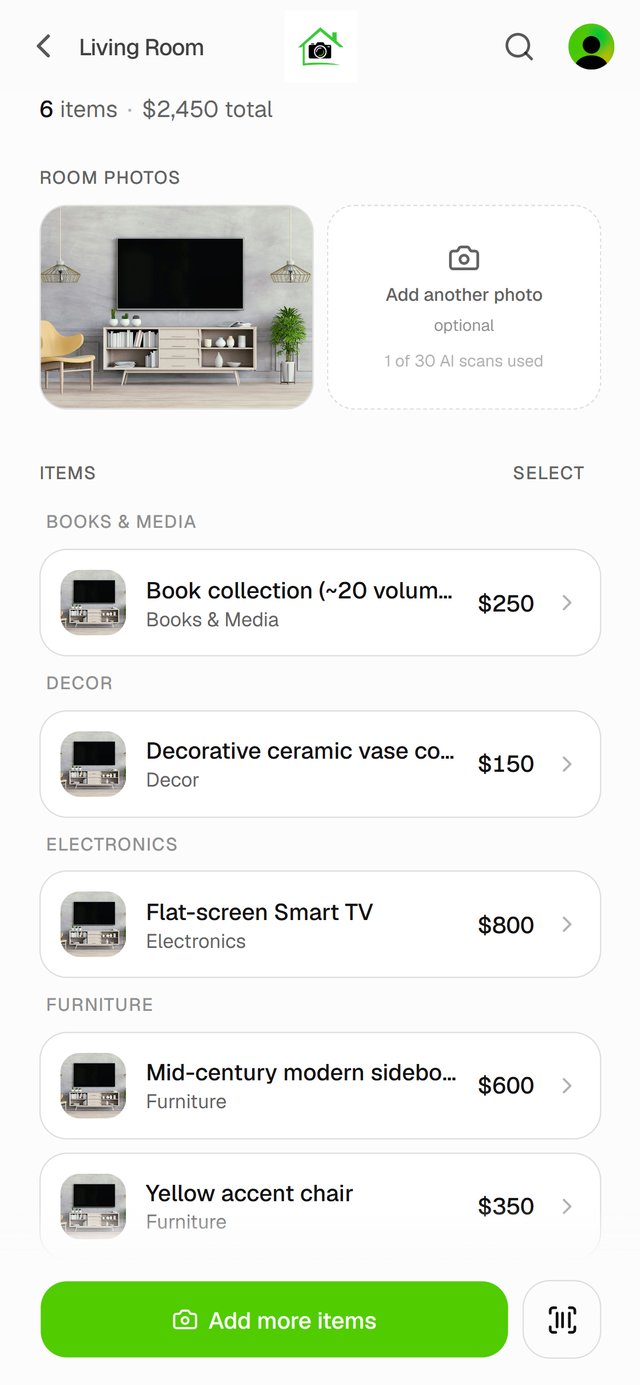 Select, at the top right of the Items list