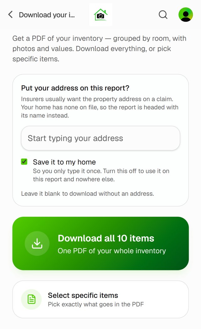 Download your inventory