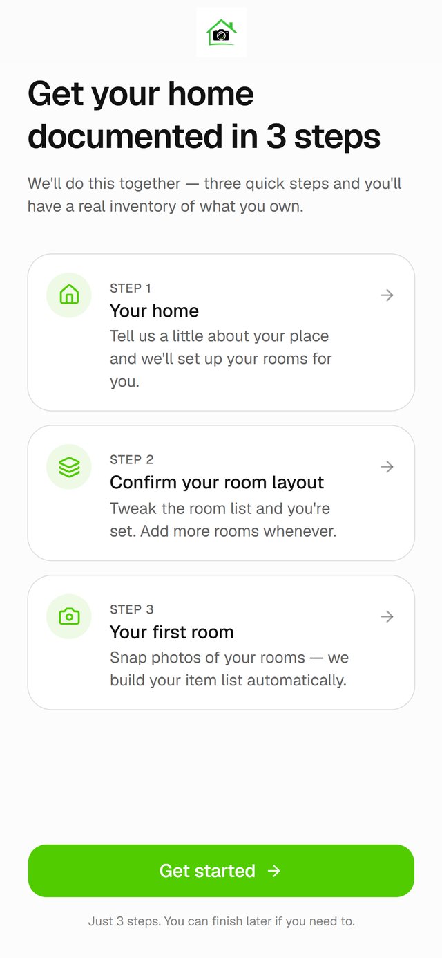 Get your home documented in 3 steps