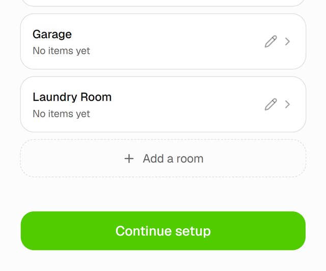 Add a room and Continue setup, at the bottom of the list
