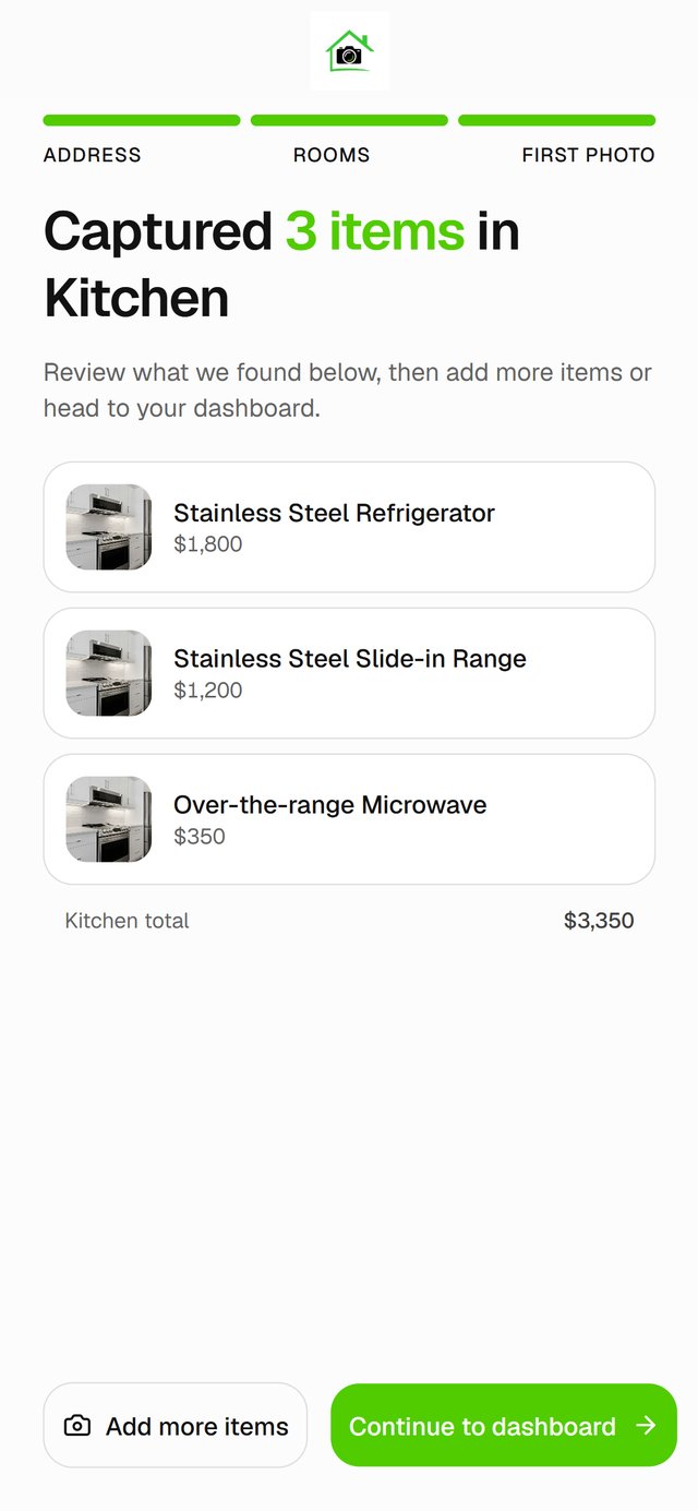 Captured 3 items in Kitchen